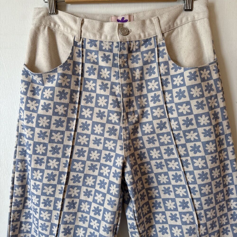 Lisa Says Gah Jeans Retro Geo Floral High Waisted Straight Denim | Women's 32 - Picture 2 of 10